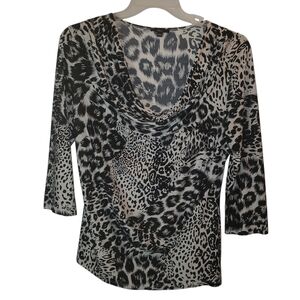 Milani leopard print large women's  pullover dress top. 7009